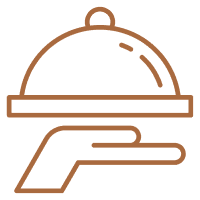 Icon of a hand holding a covered food tray.